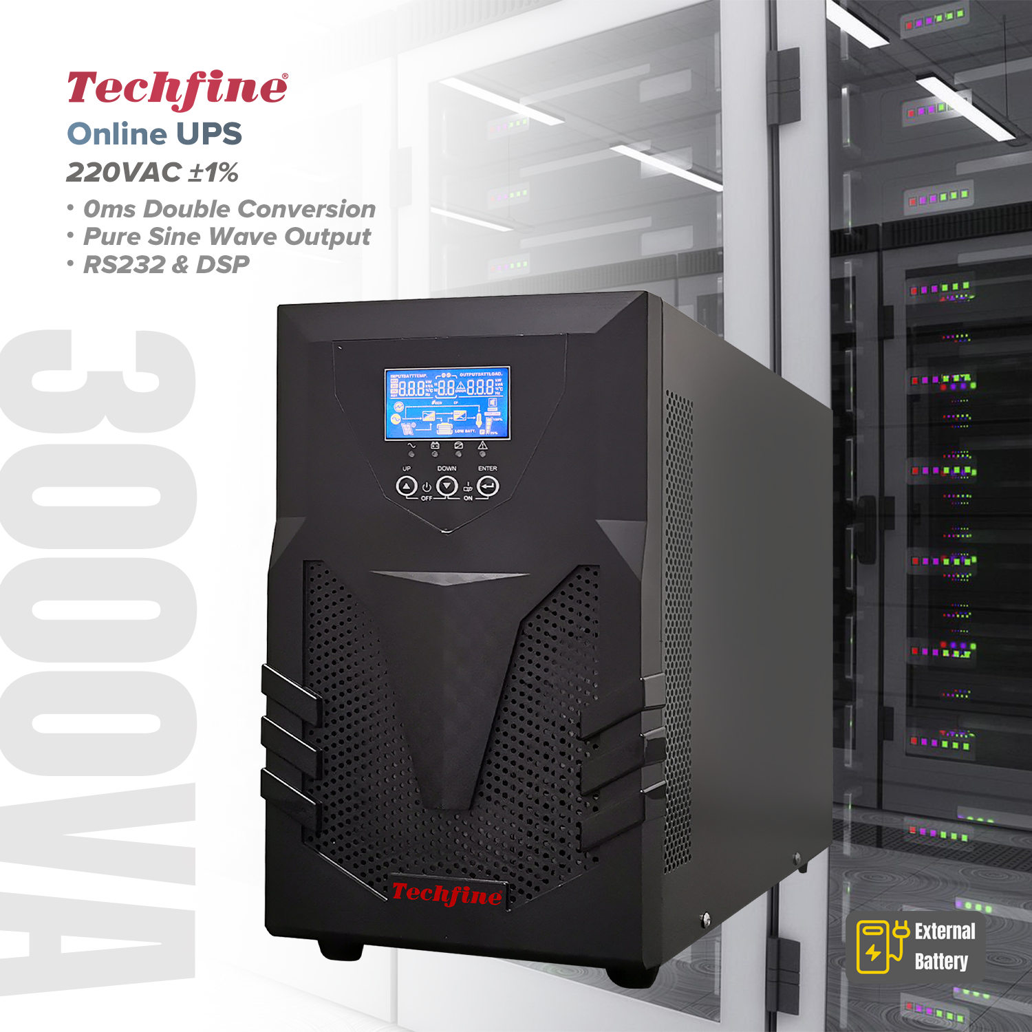 Ups Inverter 3Kva - Techfine 3KVA Inverter Online UPS 3kw